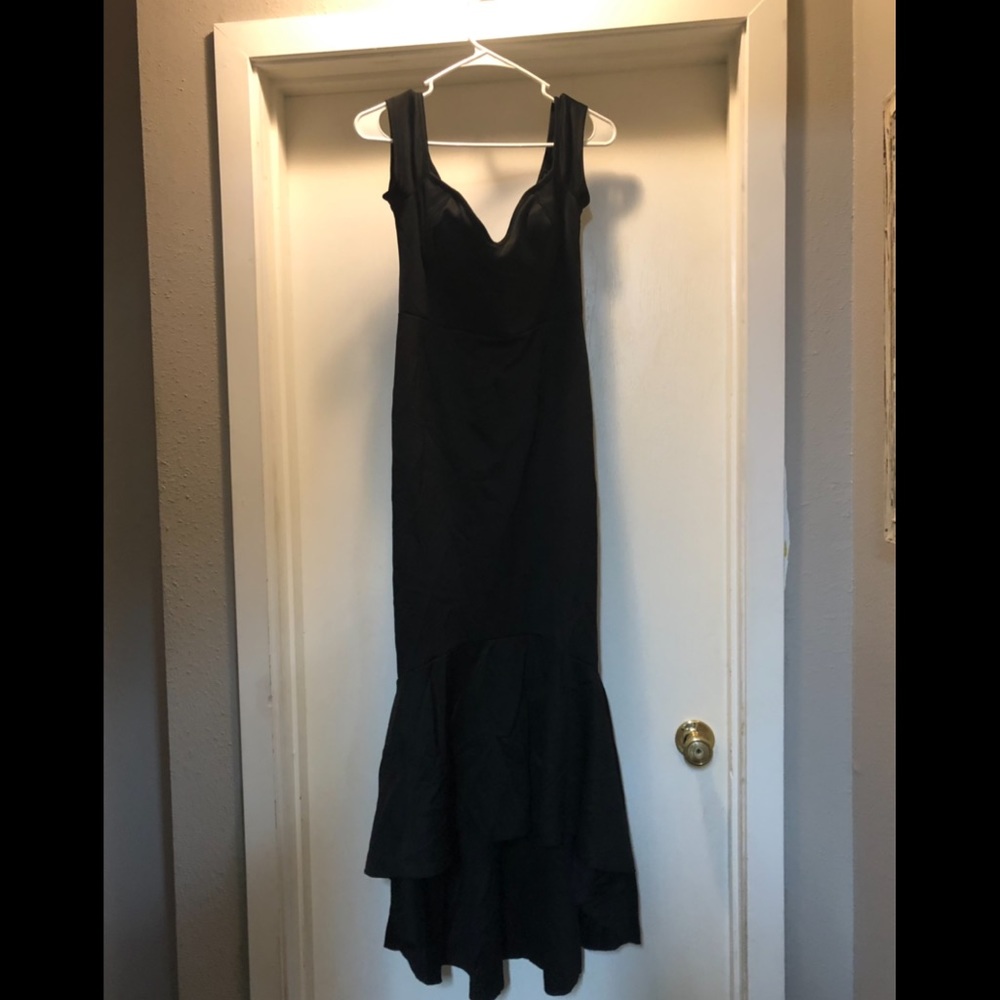 Black high-low dress